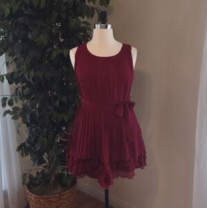 Ya Las Angeles Sleeveless Wine Chiffon Mini Dress - NWT